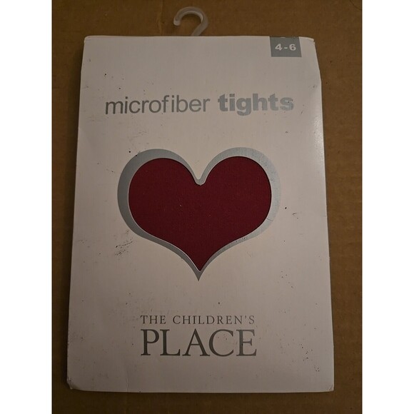 New Children's Place Solid Red Microfiber Tights Size 4-6 Years, Little Girls - Picture 1 of 3